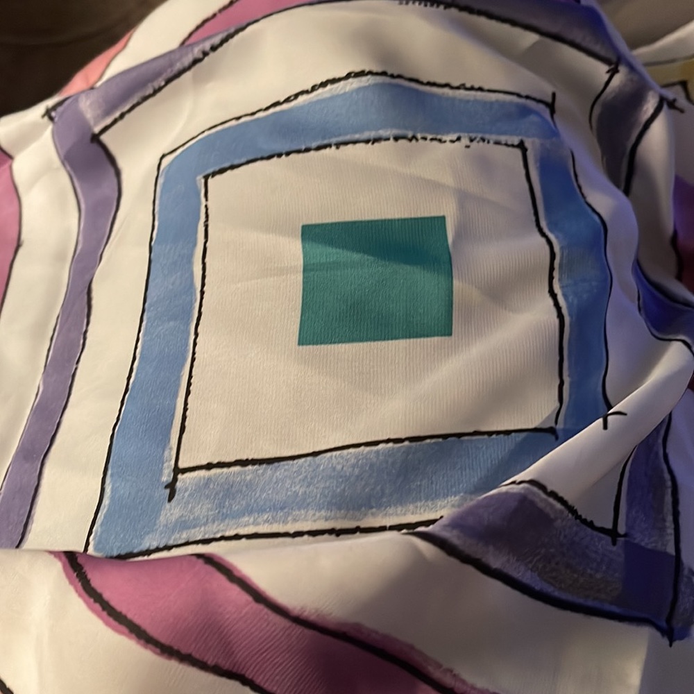 LULAROE HAPPY BIRTHDAY SCARF YELLOW PINK BLUE WHITE